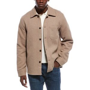 Slate & Stone Mens Textured Wool-Blend Shirt Jacket, Brown